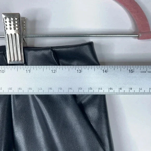 Abercrombie & Fitch Vegan Leather Black Pants Curve Love High Rise Flare Bootcut - Picture 9 of 11